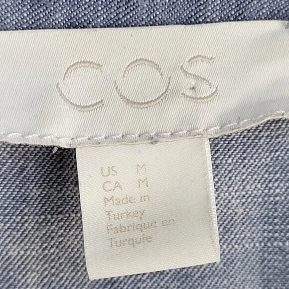 COS Blue Oversized Cotton Shirt Dress Pockets I Size M (fits L too) - Picture 11 of 14